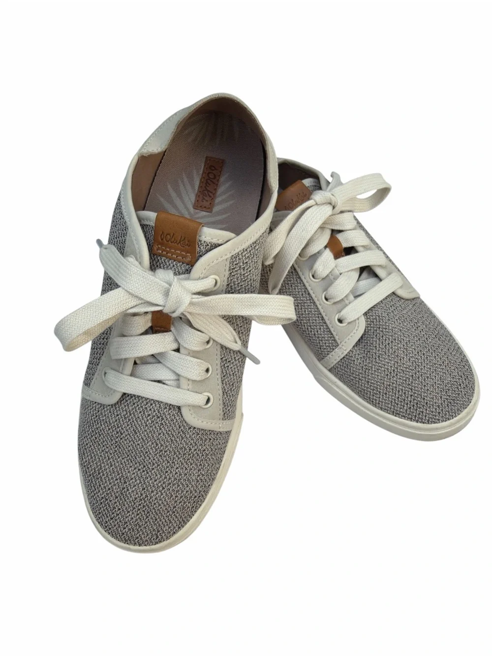 Olukai Pehuea Li Sneaker Women’s Size 8.5 Gray Knit Slip-On Shoes